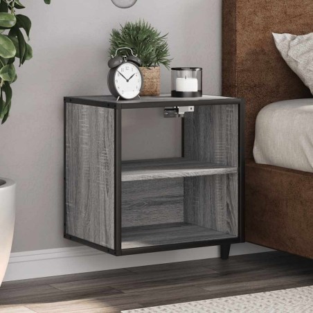 vidaXL Comodini a Muro 2 pz Grigio Sonoma 40x31x39,5 cm