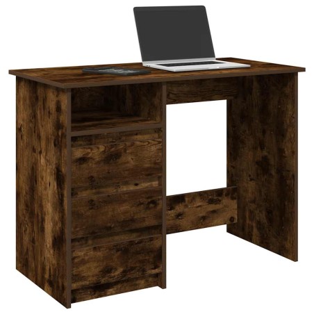 vidaXL Scrivania Rovere Fumo 102x50x75 cm in Legno Multistrato