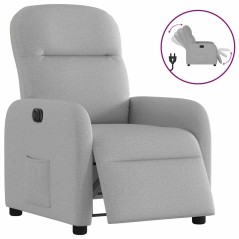 vidaXL Poltrona Elettrica Reclinabile Grigio Nuvola in Tessuto