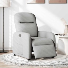 vidaXL Poltrona Elettrica Reclinabile Grigio Nuvola in Tessuto