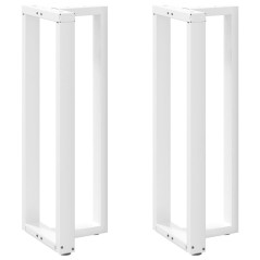 vidaXL Gambe Tavolo Bar a Forma T 2pz bianco 40x35x(111-112)cm Acciaio