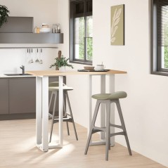 vidaXL Gambe Tavolo Bar a Forma T 2pz bianco 40x35x(111-112)cm Acciaio