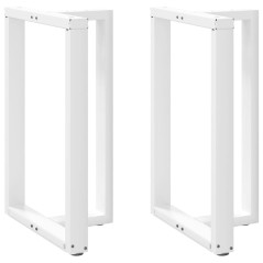 vidaXL Gambe Tavolo Bar a Forma T 2 pz bianco 60x35x(91-92) cm Acciaio