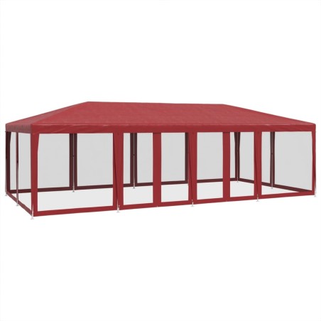 vidaXL Tenda per Feste con 12 Pareti Laterali in Rete Rossa 8x4 m HDPE