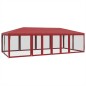vidaXL Tenda per Feste con 12 Pareti Laterali in Rete Rossa 8x4 m HDPE