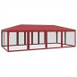 vidaXL Tenda per Feste con 12 Pareti Laterali in Rete Rossa 8x4 m HDPE