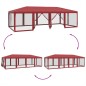 vidaXL Tenda per Feste con 12 Pareti Laterali in Rete Rossa 8x4 m HDPE