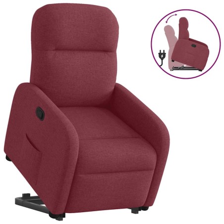 vidaXL Poltrona Alzapersona Reclinabile Rosso Vino in Tessuto