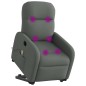 vidaXL Poltrona Alzapersona Massaggi Elettrica Grigio Scuro Tessuto