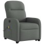 vidaXL Poltrona Alzapersona Massaggi Elettrica Grigio Scuro Tessuto