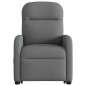 vidaXL Poltrona Alzapersona Massaggi Elettrica Grigio Scuro Tessuto