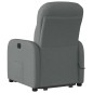 vidaXL Poltrona Alzapersona Massaggi Elettrica Grigio Scuro Tessuto