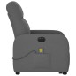 vidaXL Poltrona Alzapersona Massaggi Elettrica Grigio Scuro Tessuto