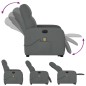 vidaXL Poltrona Alzapersona Massaggi Elettrica Grigio Scuro Tessuto