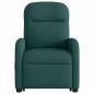 vidaXL Poltrona Alzapersona Massaggiante Elettrica Verde Scuro Tessuto