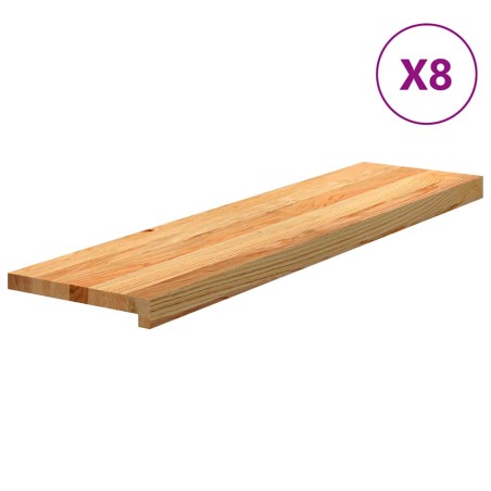 vidaXL Gradini 8 pz Marrone Chiaro 100x25x2 cm Legno Massello Rovere