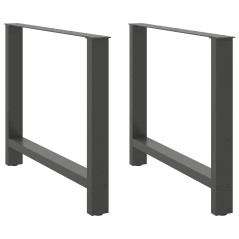 vidaXL Gambe per Tavolino Antracite 2 pz 90x(72-73) cm Acciaio