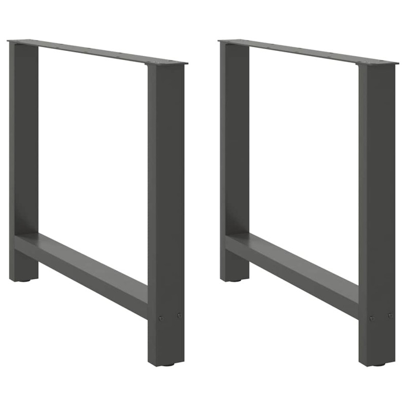 vidaXL Gambe per Tavolino Antracite 2 pz 90x(72-73) cm Acciaio