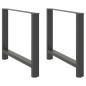vidaXL Gambe per Tavolino Antracite 2 pz 90x(72-73) cm Acciaio