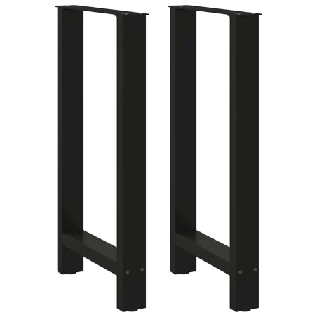 vidaXL Gambe per Tavolino Nero 2 pz 40x(90-91) cm Acciaio