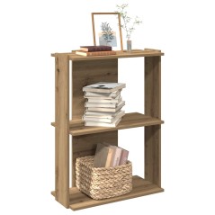 vidaXL Libreria a 3 Ripiani Rovere 60x30x80 cm Legno Multistrato