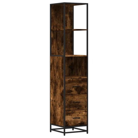 vidaXL Armadietto Bagno Rovere Fumo 35x37,5x166cm in Legno Multistrato
