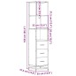 vidaXL Armadietto Bagno Rovere Fumo 35x37,5x166cm in Legno Multistrato