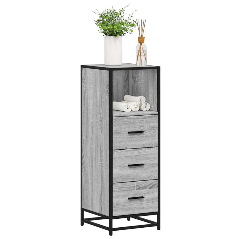 vidaXL Armadietto Bagno Grigio Sonoma 35x37,5x100 cm Legno Multistrato