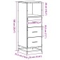 vidaXL Armadietto Bagno Grigio Sonoma 35x37,5x100 cm Legno Multistrato