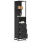 vidaXL Armadietto da Bagno Nero 35x37,5x166 cm in Legno Multistrato