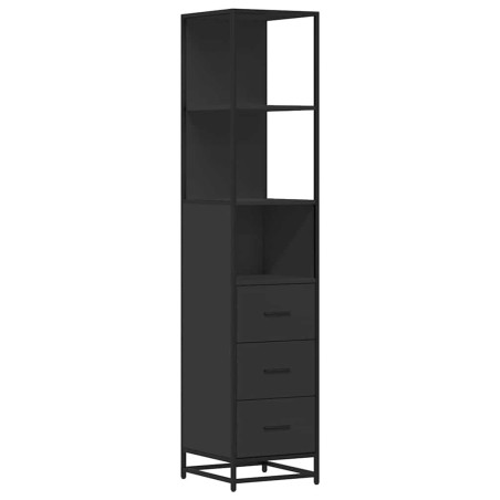 vidaXL Armadietto da Bagno Nero 35x37,5x166 cm in Legno Multistrato