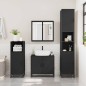 vidaXL Armadietto da Bagno Nero 35x37,5x166 cm in Legno Multistrato