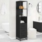 vidaXL Armadietto da Bagno Nero 35x37,5x166 cm in Legno Multistrato