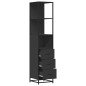 vidaXL Armadietto da Bagno Nero 35x37,5x166 cm in Legno Multistrato