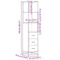 vidaXL Armadietto da Bagno Nero 35x37,5x166 cm in Legno Multistrato