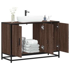 vidaXL Mobile Lavabo Bagno Rovere Marrone 90x33x60cm Legno Multistrato