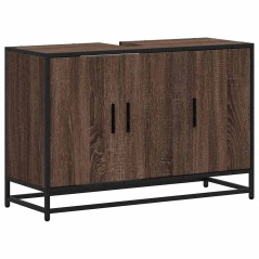 vidaXL Mobile Lavabo Bagno Rovere Marrone 90x33x60cm Legno Multistrato