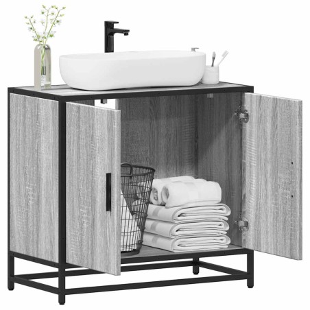 vidaXL Mobile Lavabo Bagno Grigio Sonoma 65x33x60 cm Legno Multistrato