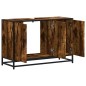 vidaXL Mobile Lavabo Bagno Rovere Fumo 90x33x60 cm Legno Multistrato vidaXL Mobile Lavabo Bagno Rovere Fumo 90x33x60 cm Legno Multistrato
