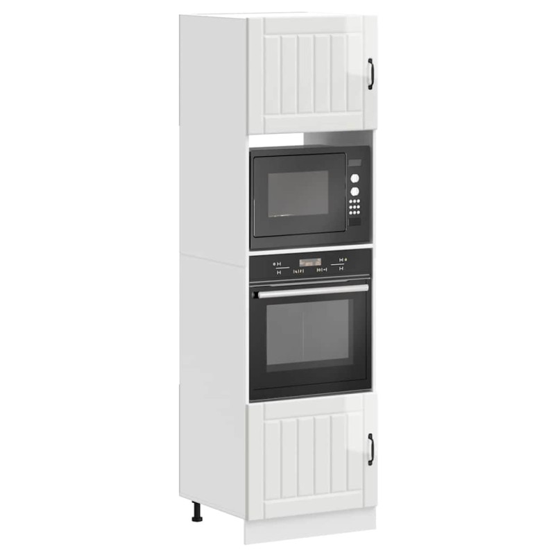 vidaXL Armadi Forno 2 pz Kalmar Bianchi Lucido in Legno Multistrato