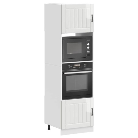 vidaXL Armadi Forno 2 pz Kalmar Bianchi Lucido in Legno Multistrato