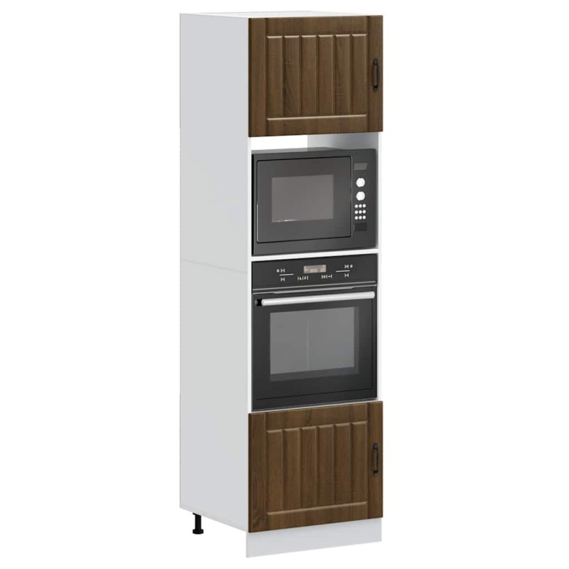 vidaXL Armadi Forno 2 pz Kalmar Rovere Marrone in Legno Multistrato
