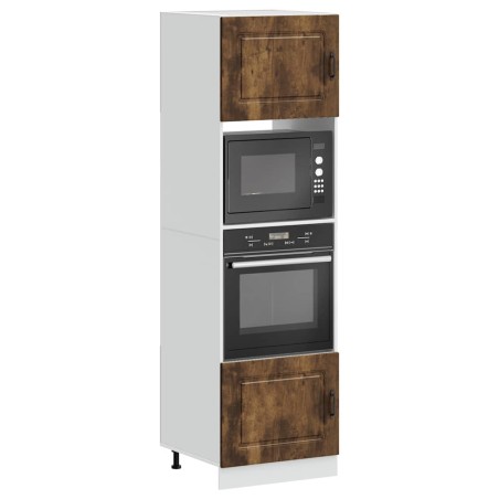 vidaXL Armadi Forno 2 pz Lucca Rovere Fumo in Legno Multistrato
