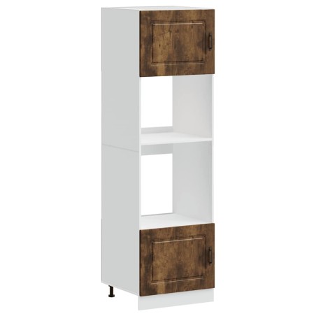 vidaXL Armadi Forno 2 pz Lucca Rovere Fumo in Legno Multistrato