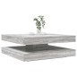 vidaXL Tavolino da Caffè Girevole a 360 Gradi Grigio 90x90x34,5 cm
