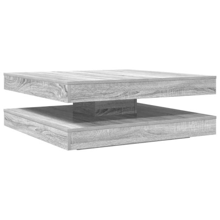 vidaXL Tavolino da Caffè Girevole a 360 Gradi Grigio 90x90x34,5 cm