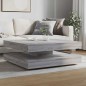 vidaXL Tavolino da Caffè Girevole a 360 Gradi Grigio 90x90x34,5 cm