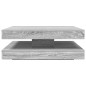 vidaXL Tavolino da Caffè Girevole a 360 Gradi Grigio 90x90x34,5 cm