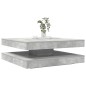 vidaXL Tavolino da Caffè Girevole a 360 Gradi Grigio 90x90x34,5 cm