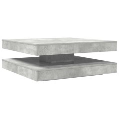 vidaXL Tavolino da Caffè Girevole a 360 Gradi Grigio 90x90x34,5 cm
